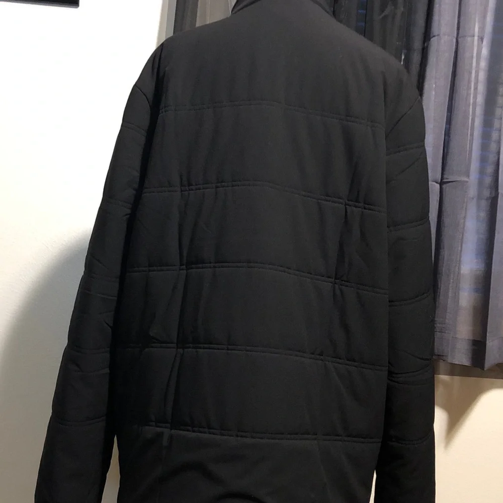 Travis Mathew Black Quilted Puffer Jacket with Stand Collar